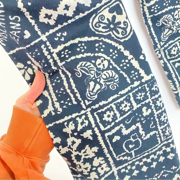 Vintage 90s Moschino Jeans Donna Flare Pants Womens Size 10 Patchwork Print - Picture 7 of 15